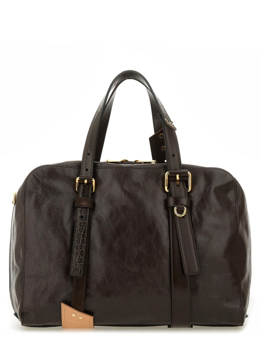 Moschino Structured Leather Handbag