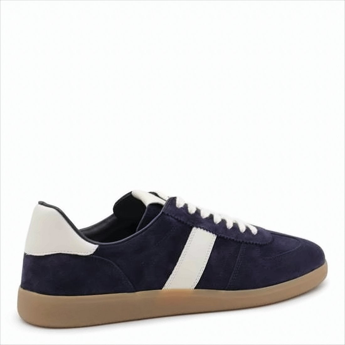 Tom Ford Navy Suede Sneakers With White Leather Accents