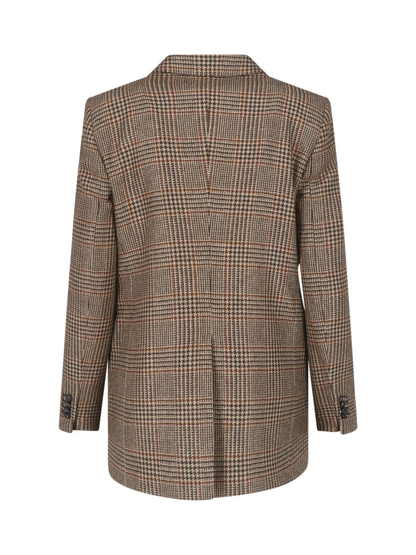 Tagliatore Pied De Poule Patterned Double-Breasted Blazer In Virgin Wool
