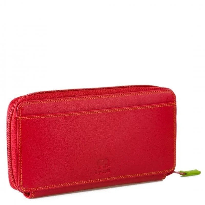 Mywalit Orange Leather Wallet With Multi-Compartment Design