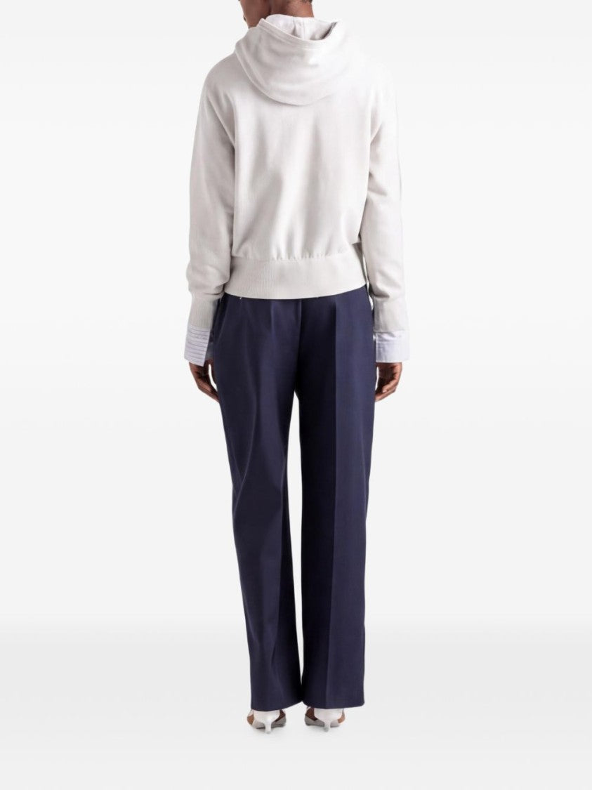 Prada Metallic Embellished Relaxed Fit Hoodie