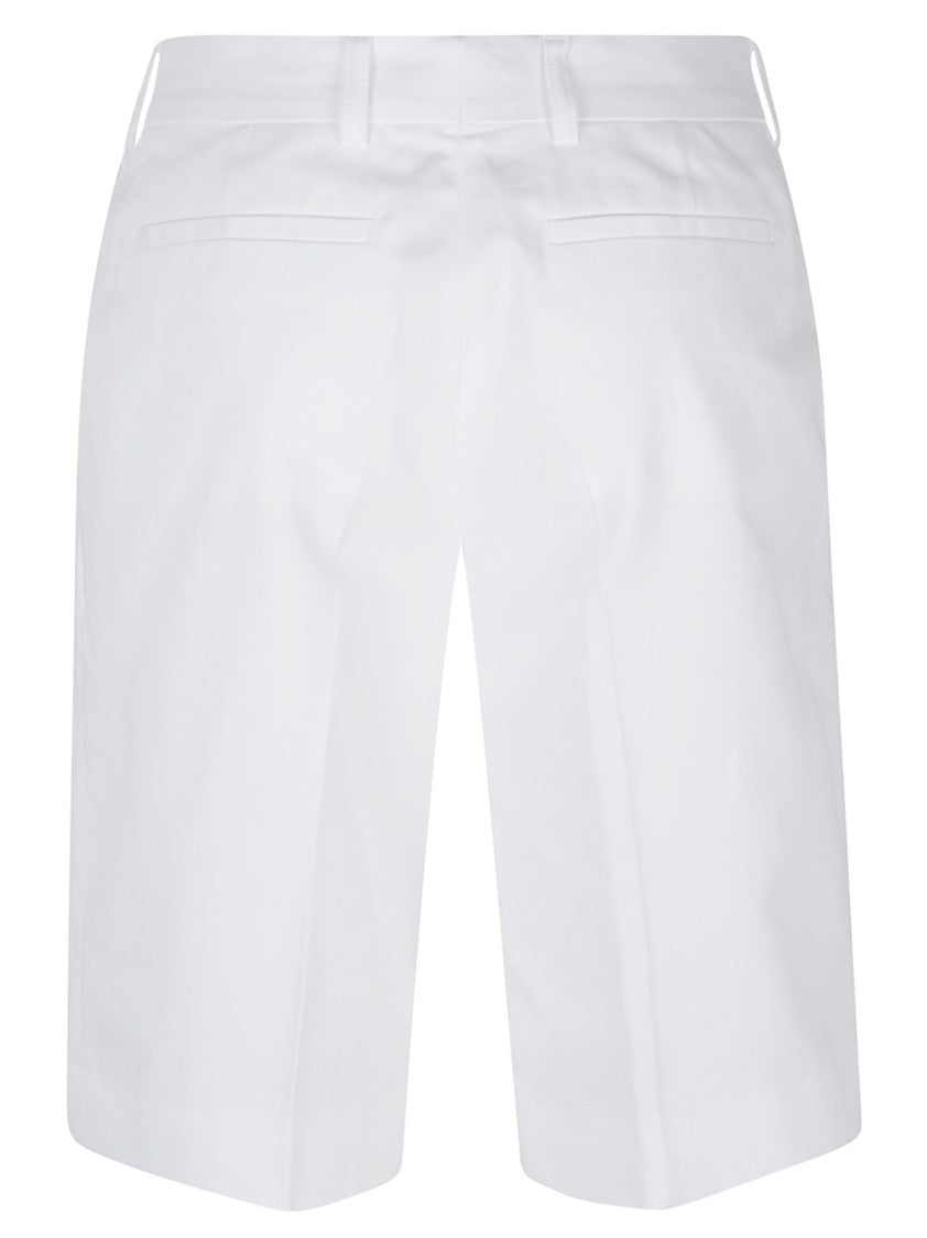 Tory Burch High-Waisted Tailored Cotton Shorts With Integrated Belt