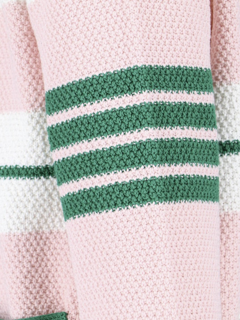 Thom Browne Striped Cardigan – Pink