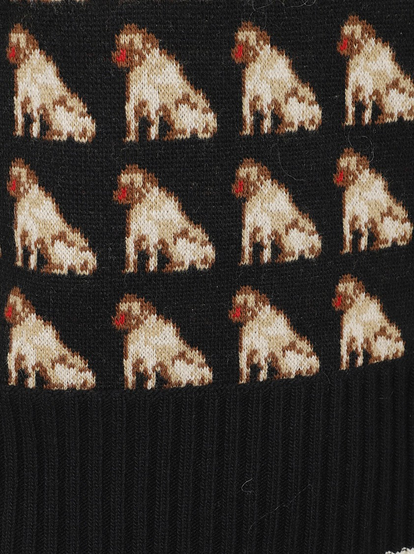 Valentino Garavani Petit Charles Dog Motif Vest With Contrast Trim