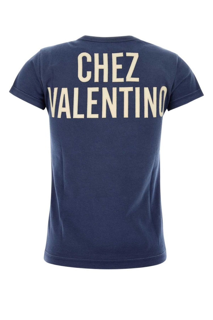 Valentino Garavani Navy Blue Cotton T-Shirt