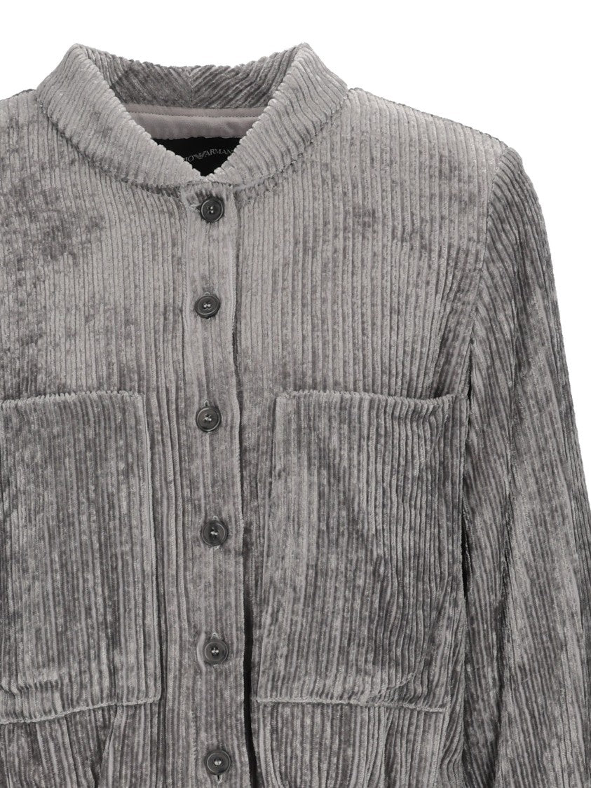 Emporio Armani Cropped Ribbed Caban Coat