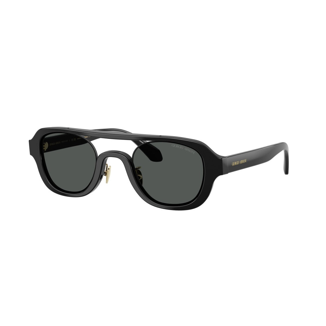 Giorgio Armani 0Ar8247 Bold Rectangular Frame Sunglasses With Gold Accents