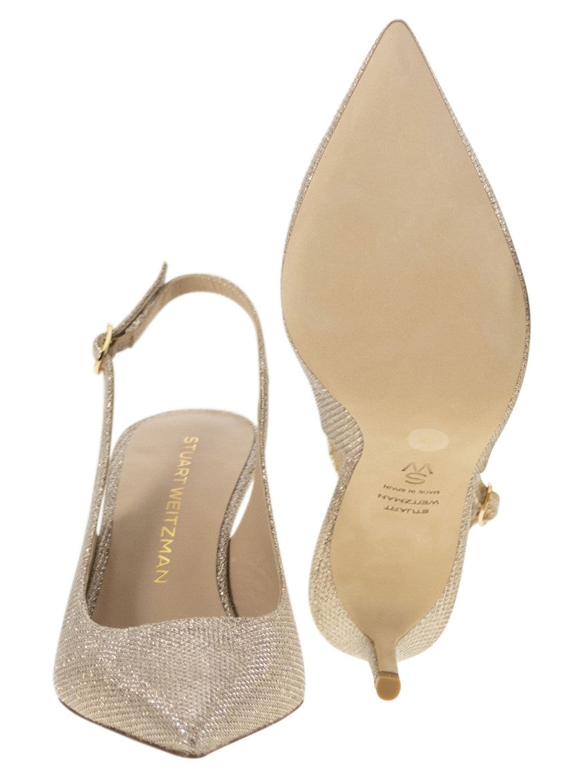 Stuart Weitzman Stuart Power - Metallised Fabric Slingback