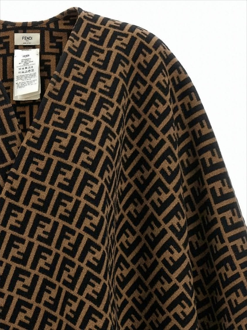 Fendi Geometric Monogram Patterned Cape