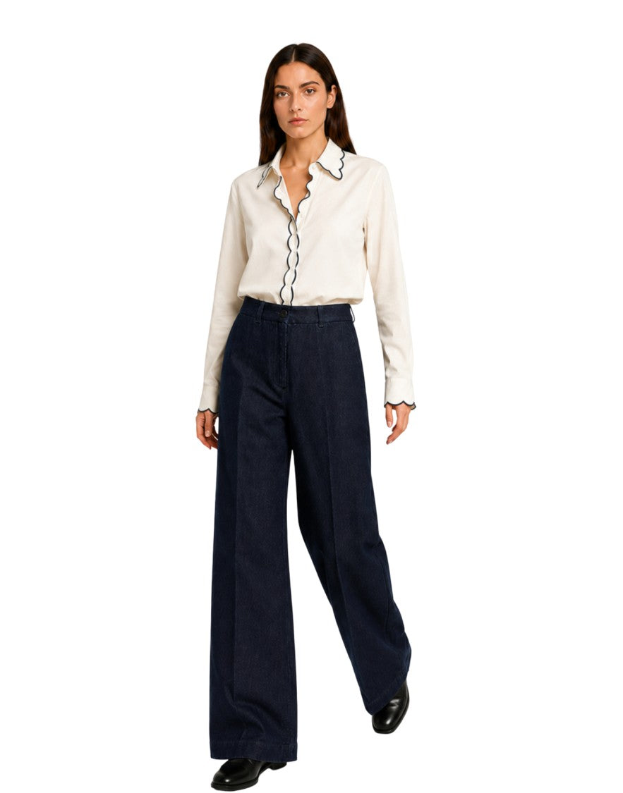 Nine In The Morning Rinse Fiamma Boy Denim Wide-Leg Pants