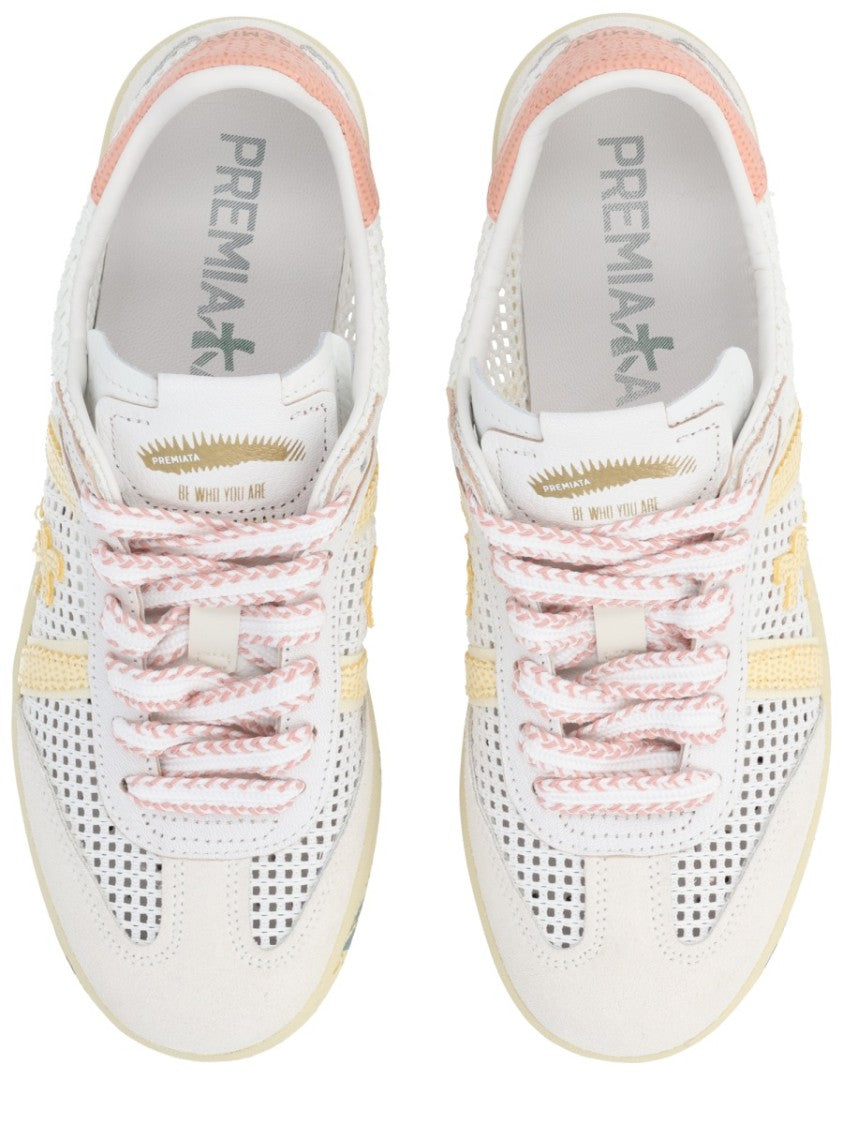 Premiata Bonnied Mesh Suede Yellow Sneakers