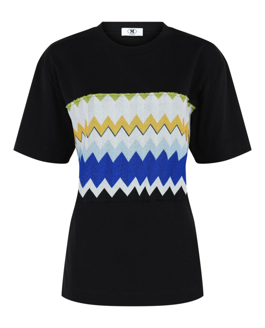 M Missoni Lame' Zig Zag Panel T-Shirt