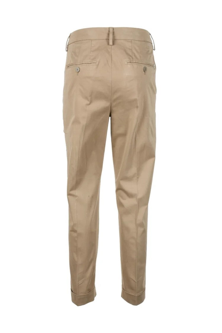 Dondup Cotton And Elastane Trousers - Beige