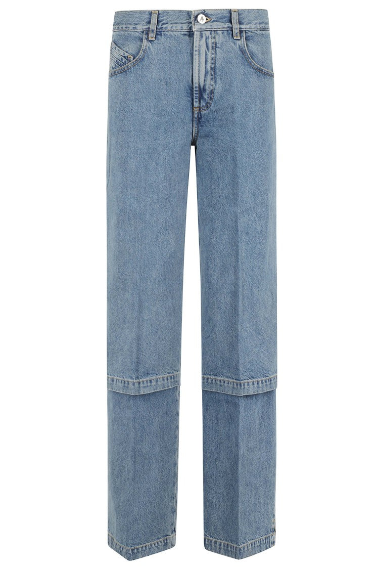 The Attico Denim Blue Cargo Wide-Leg Cotton Jeans