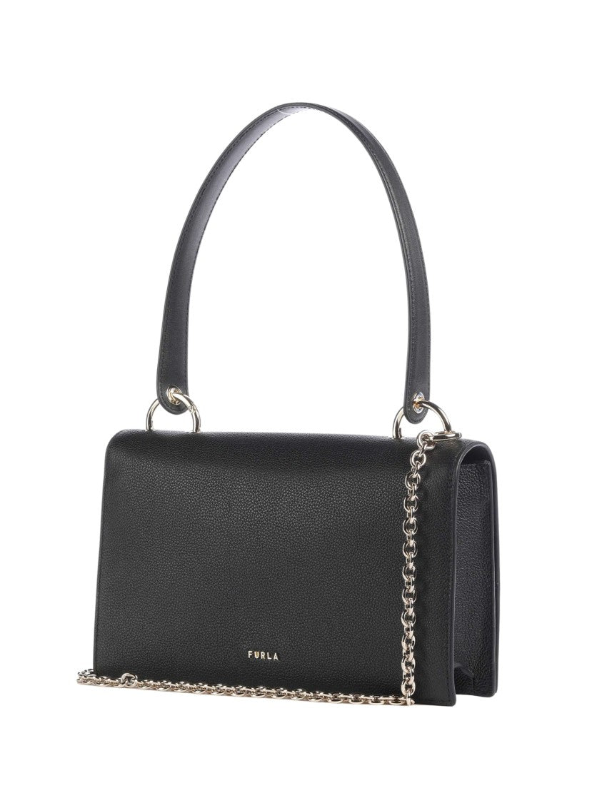 Furla Amelia M Crossbody Structured Grained Leather Shoulder Bag