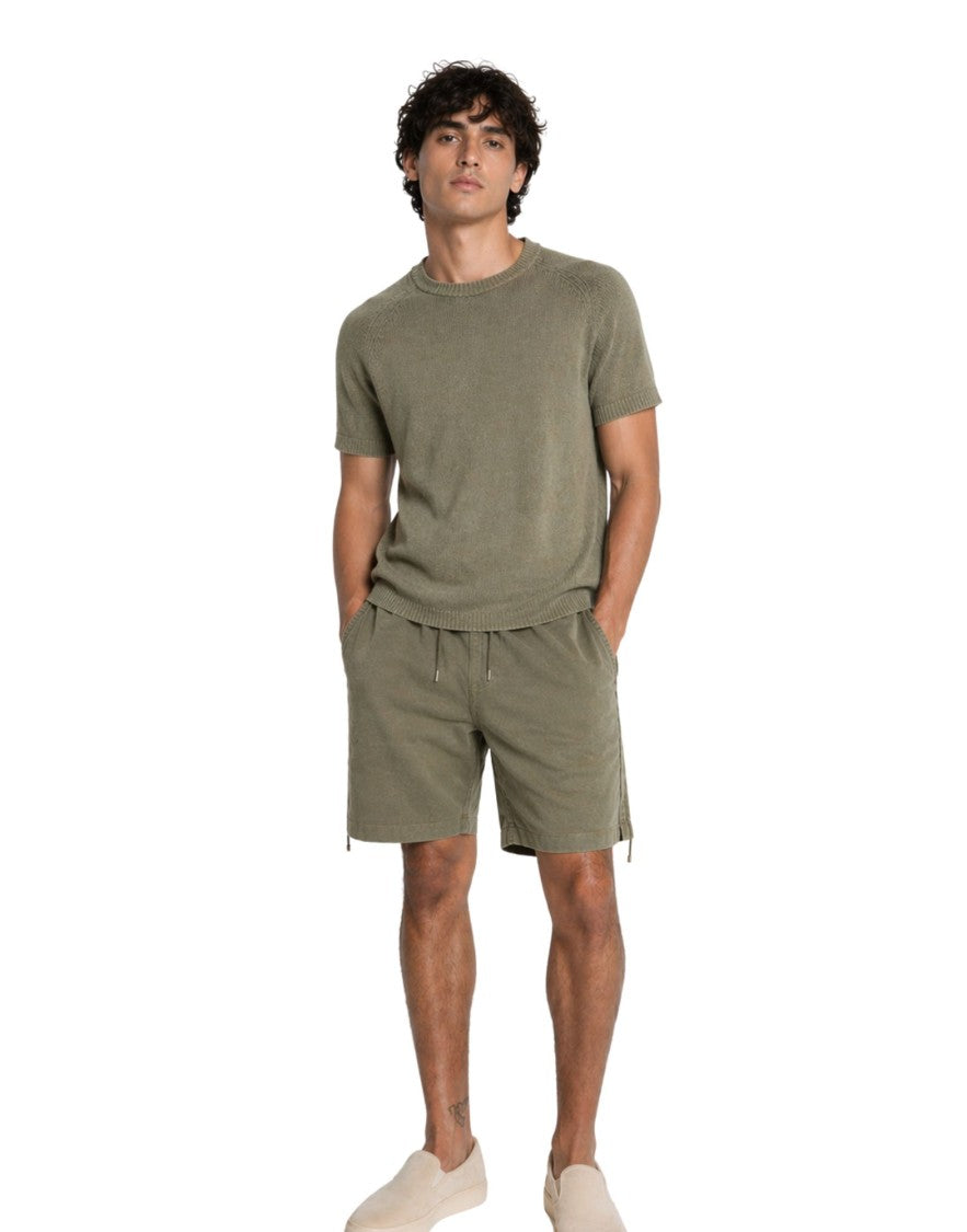 Origin Of Line Olive Hemp Knit Garment Dyed T-Shirt