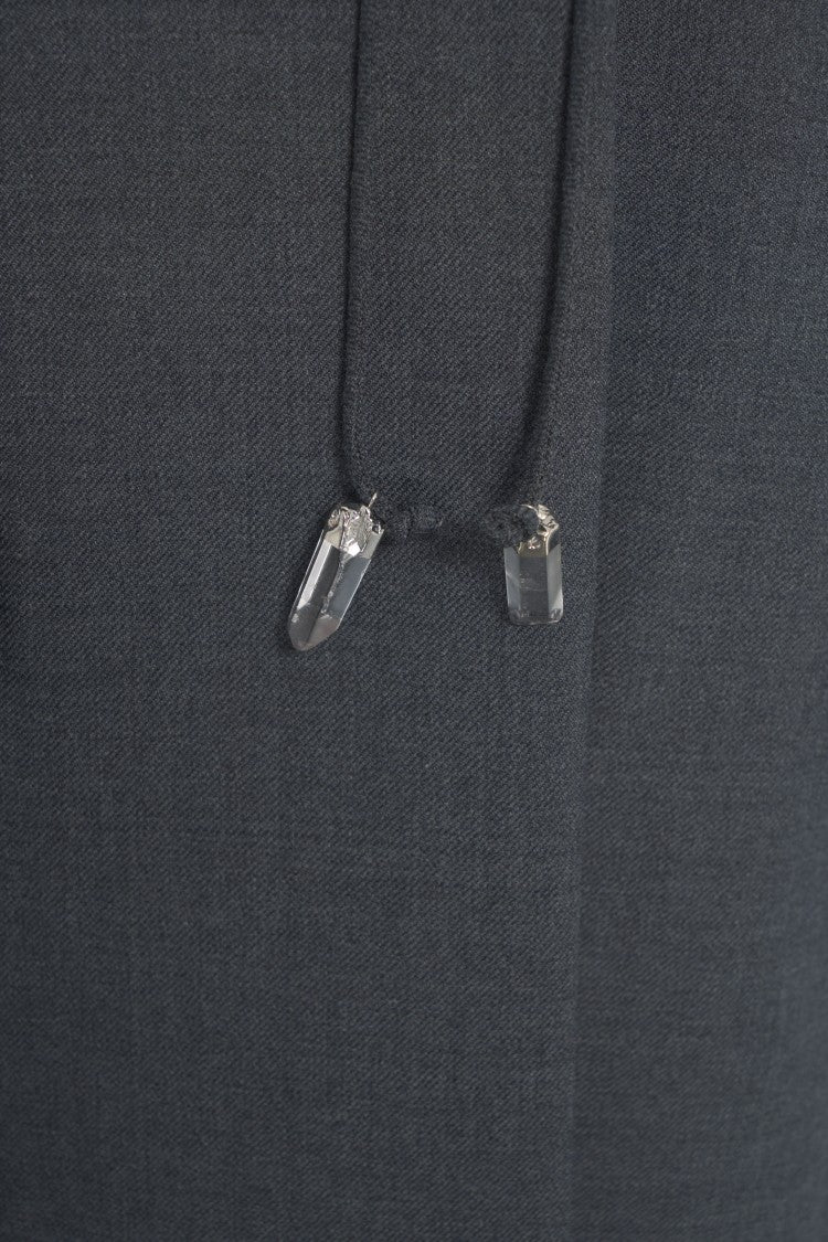 Viktoria Chan Gray Structured Blazer With Wide Collar And Decorative Closure