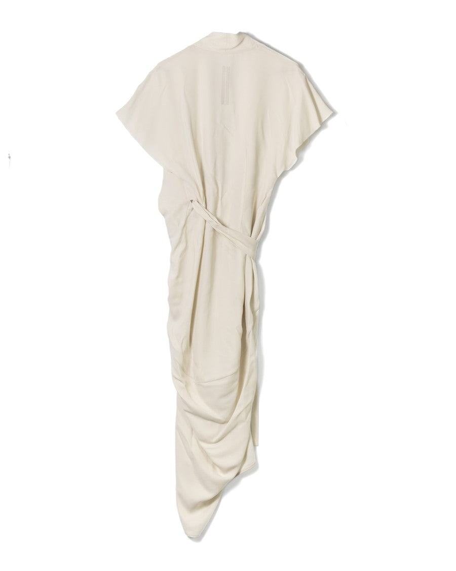 Rick Owens Knee-Length Silk Dress With Wraparound Design