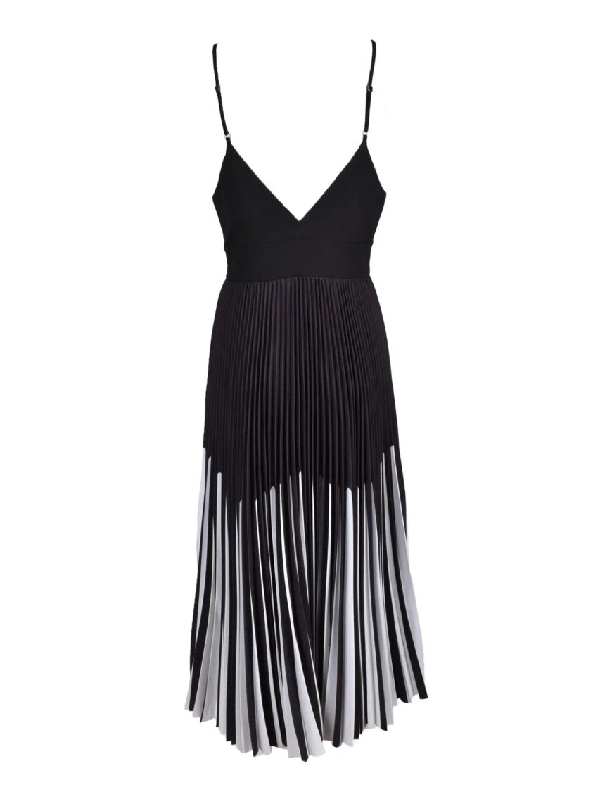 Jijil Black Ombre Transition Pleated Midi Dress
