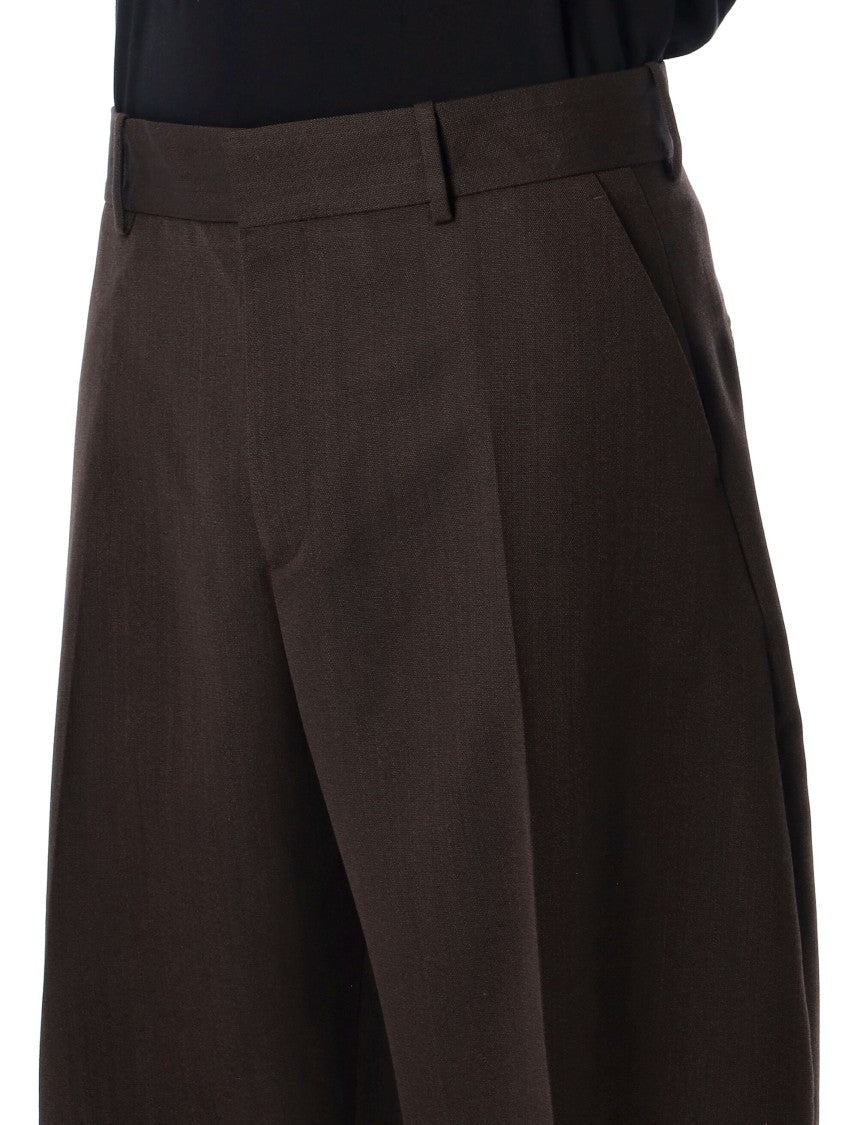 Studio Nicholson Tailored High-Waist Wide-Leg Pleated Pants