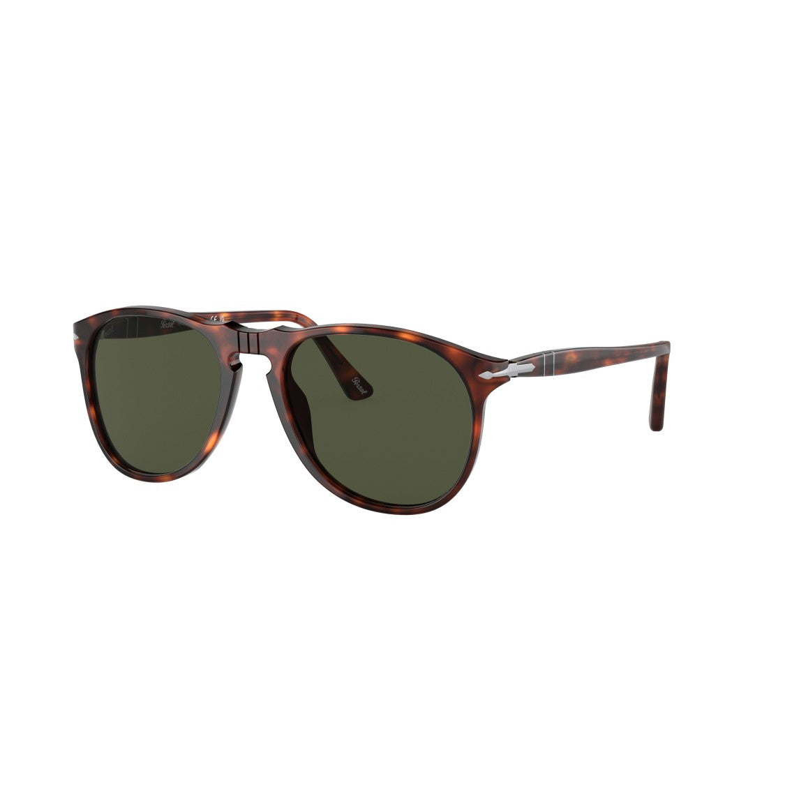 Persol 0Po9649s Classic Round Frame Tortoiseshell Sunglasses