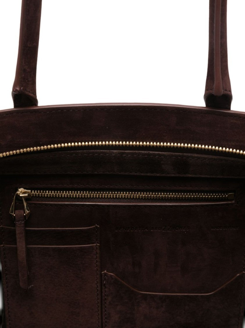 Benedetta Bruzziches Bordeaux Handbag With Winged Silhouette