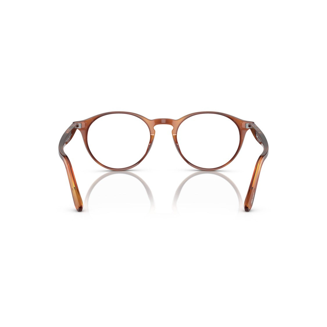 Persol 0Po3092v Round Frame Eyeglasses In Amber-Brown Tortoiseshell