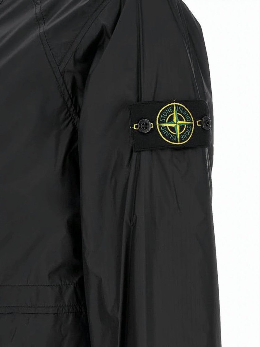 Stone Island Lightweight Black Polyamide Jacket With Adjustable Features
