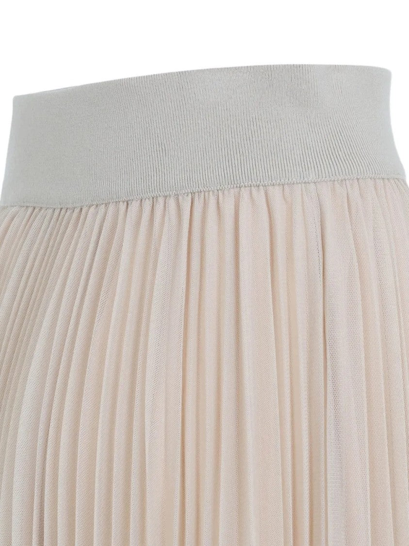 Fabiana Filippi Pleated Midi Skirt With Wide Elastic Waistband