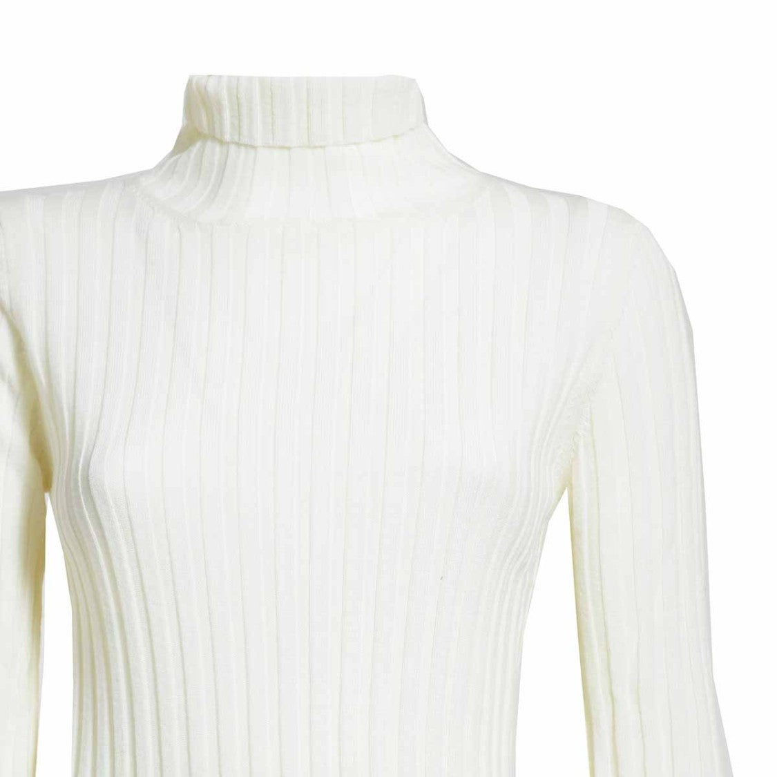 Etro Cream Pure Wool Turtleneck Sweater With Multicolor Cuffs