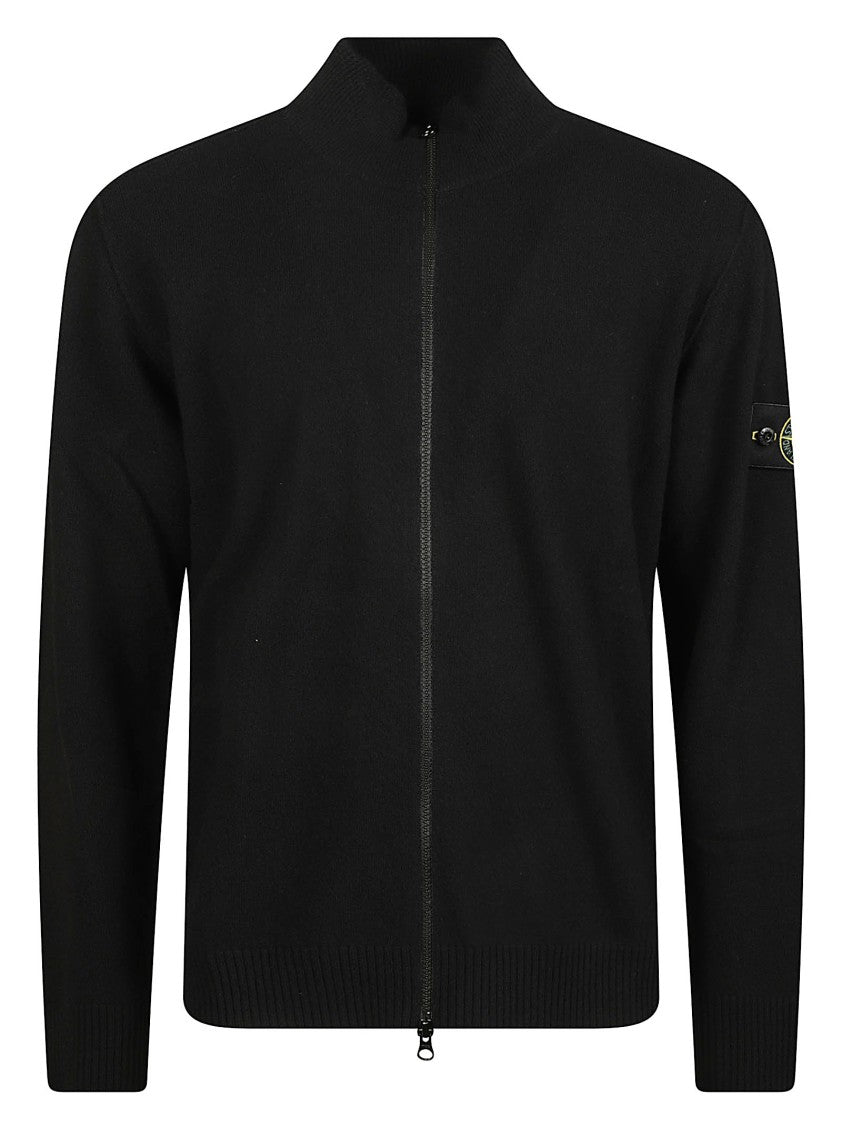 Stone Island Rws High Collar Full-Zip Virgin Wool Sweater