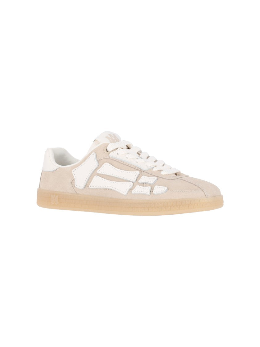 Amiri Beige Suede Skeletal Pattern Low-Top Sneakers