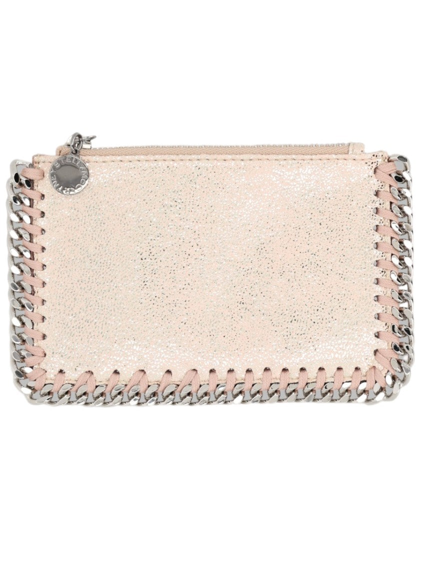 Stella Mccartney Textured Rectangular Wallet With Silver Chain Detail