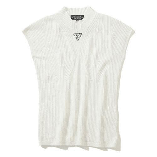 Mark&Lona Sleeveless Ribbed Knit Top With Triangular Logo Detail