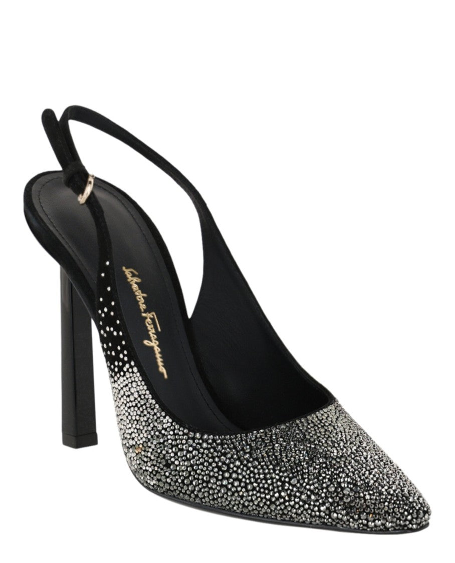 Ferragamo Jessie Crystal-Embellished Slingback Pumps