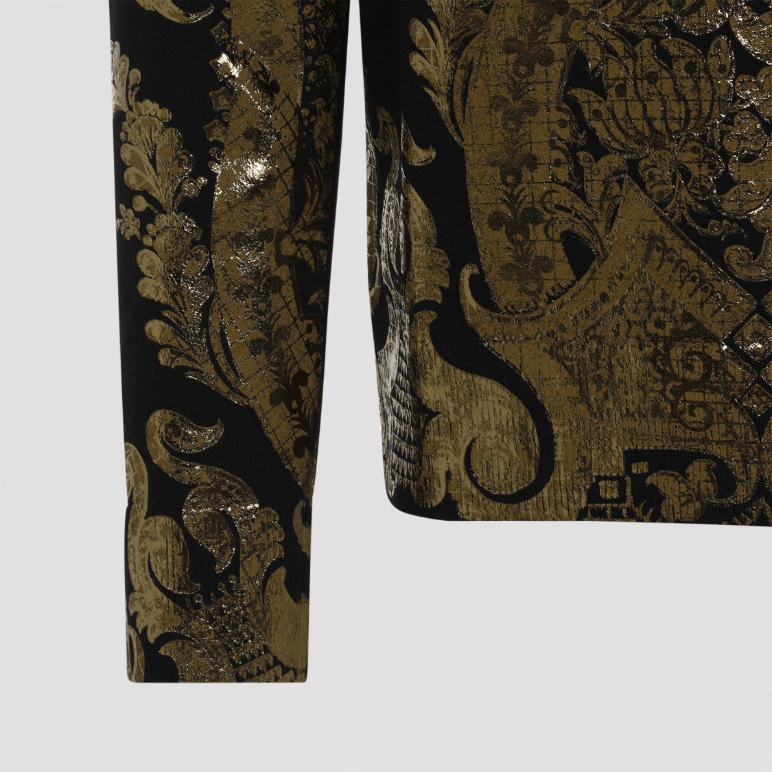Etro Sweater Lamina Gold In Black Wool