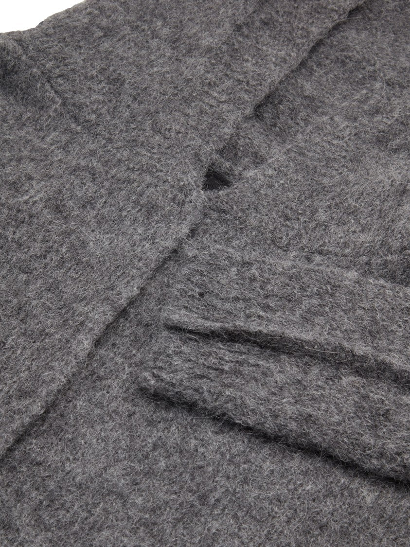 Thom Krom Hooded Knit Sweater With Central Seam Detail