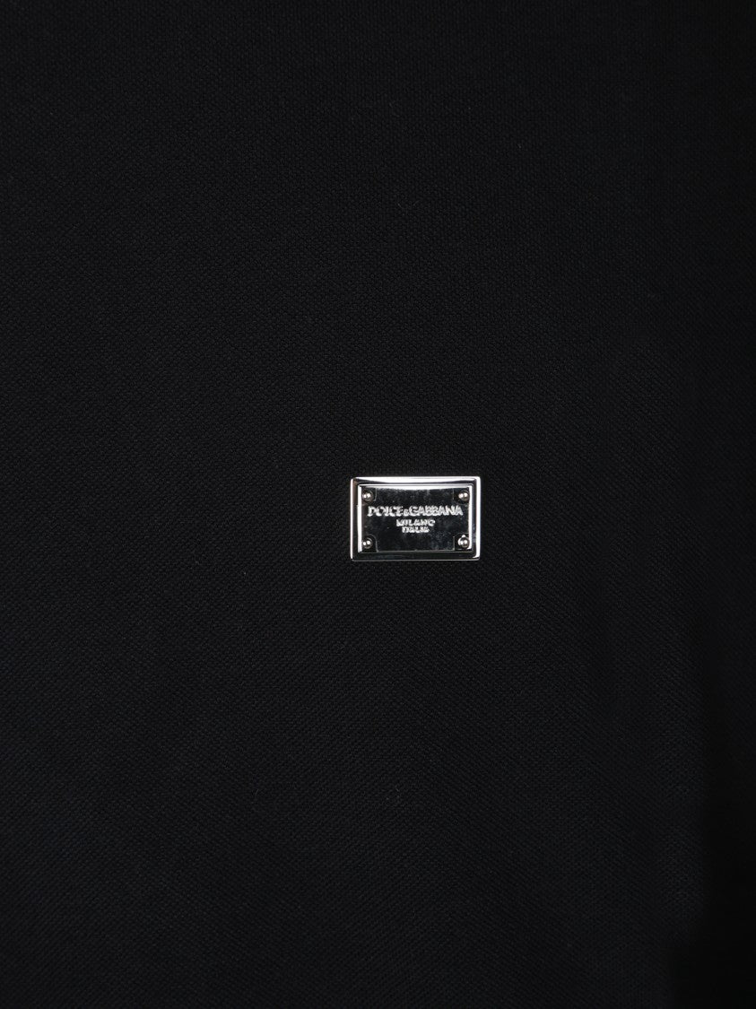 Dolce & Gabbana Black T-Shirt With Crew Neckline