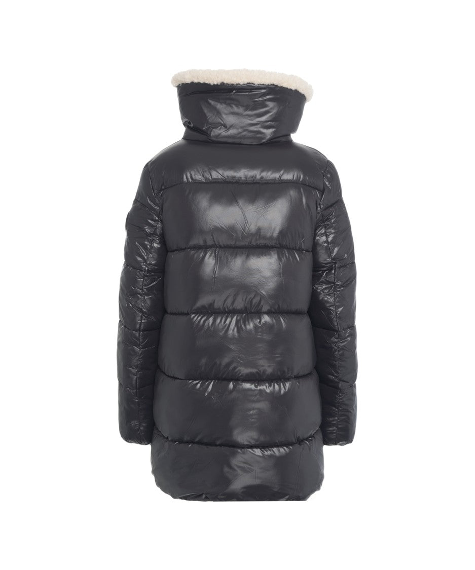Save The Duck Quilted Black Down Coat With Finish