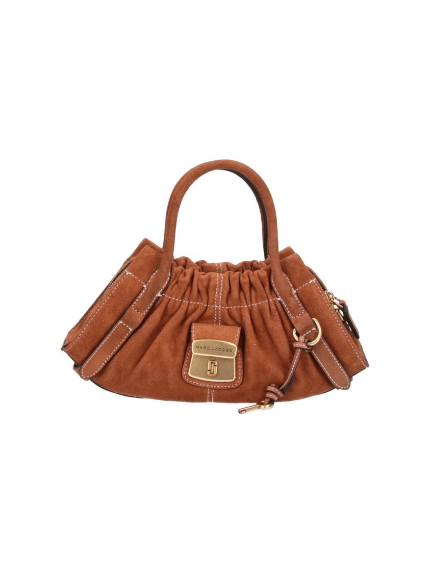 Marc Jacobs Brown The Small Satchel Ruched Calfskin Handbag