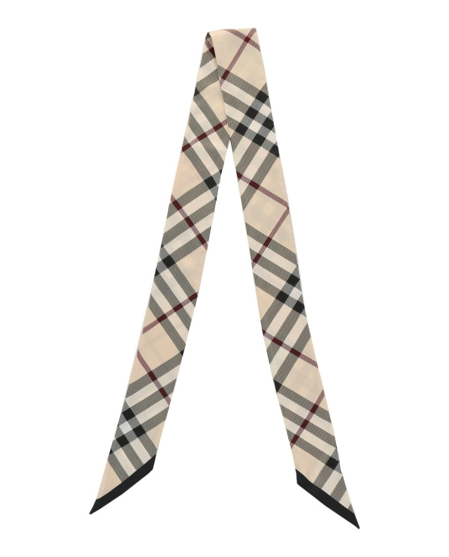 Burberry Large Vintage Check Silk Scarf With Tapered Ends