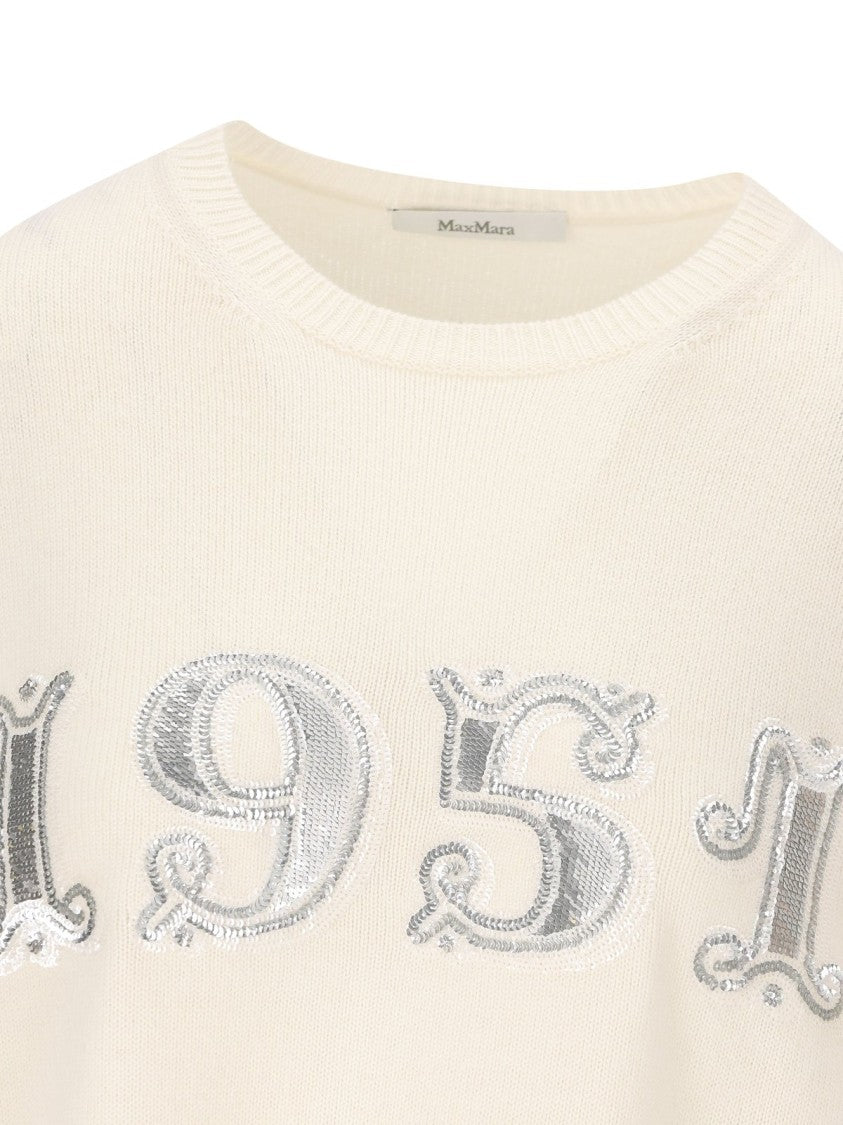 Max Mara Classic Crew Neck Sweater With Sequined Detail