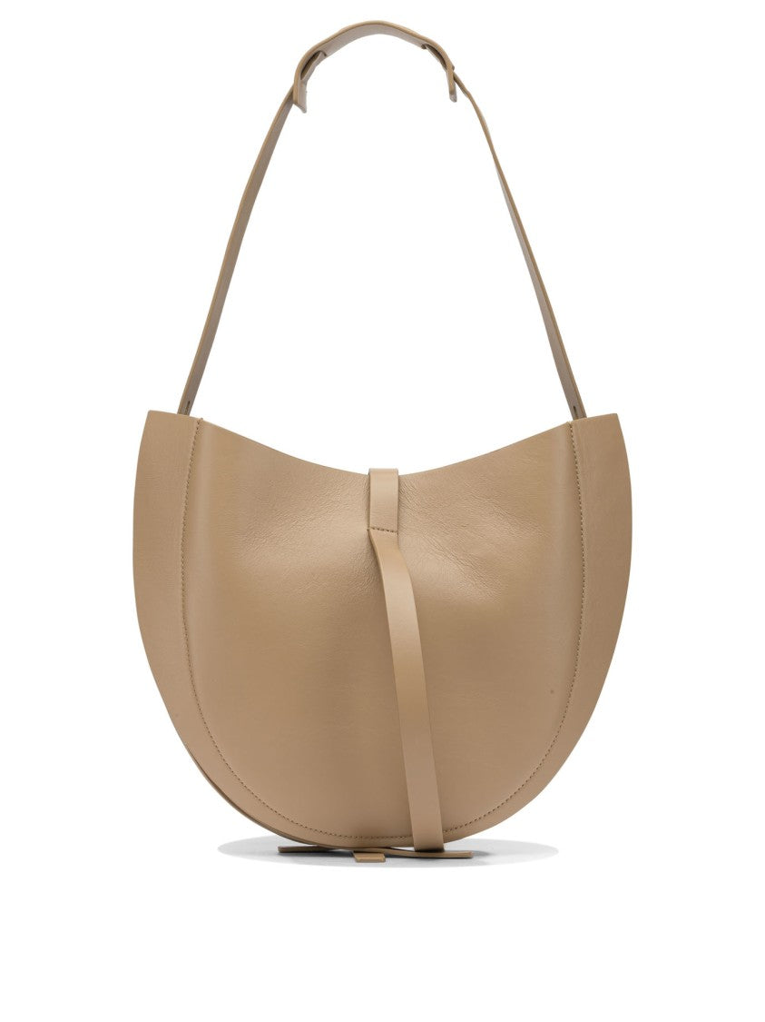 Minobossi Curved Leather Shoulder Bag