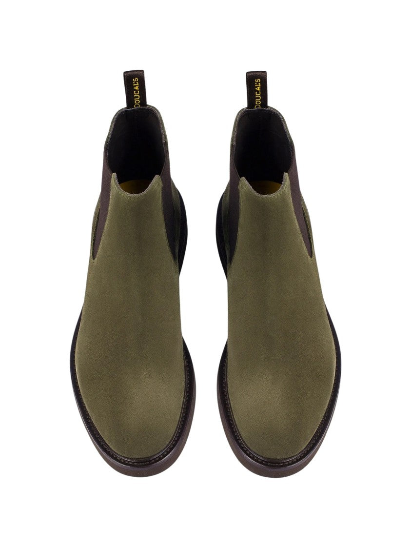 Doucal's Olive Green Suede Boots