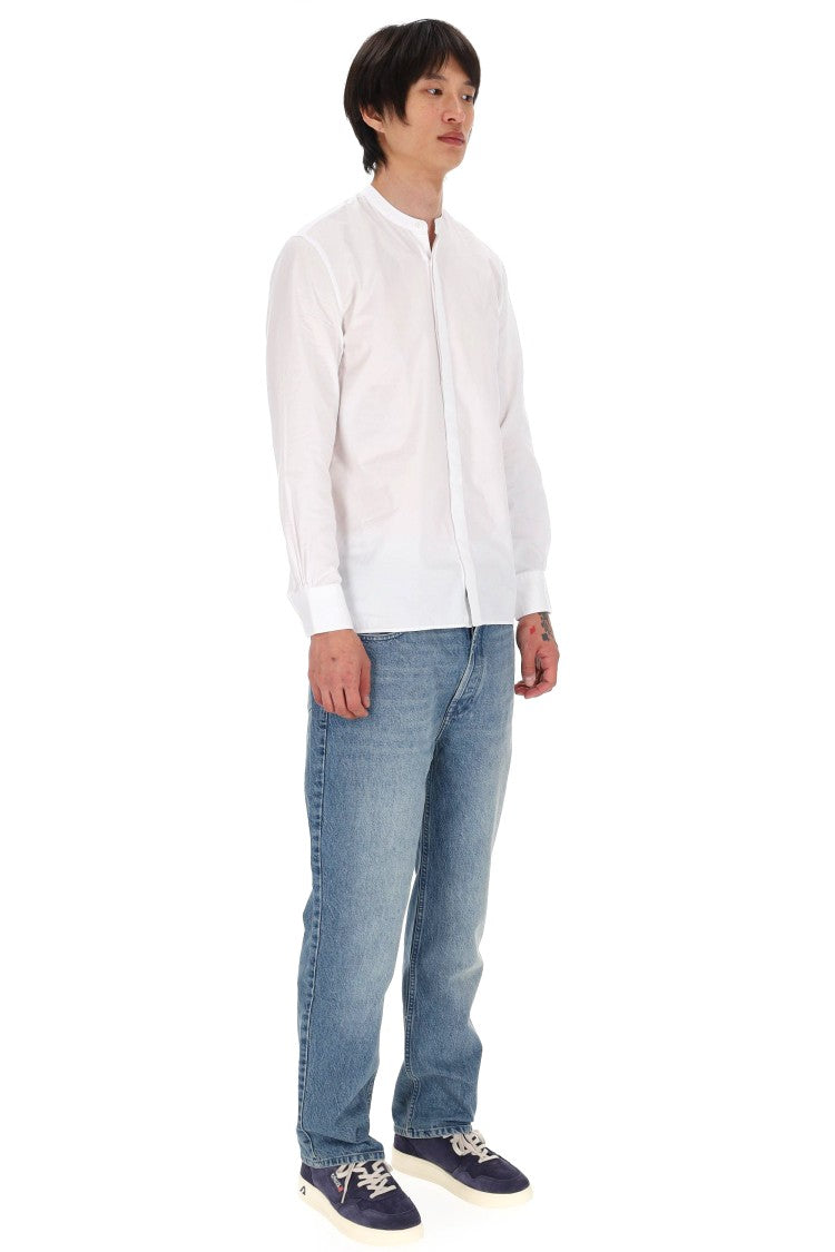 Officine Generale Gaston Light Poplin Band Collar Shirt