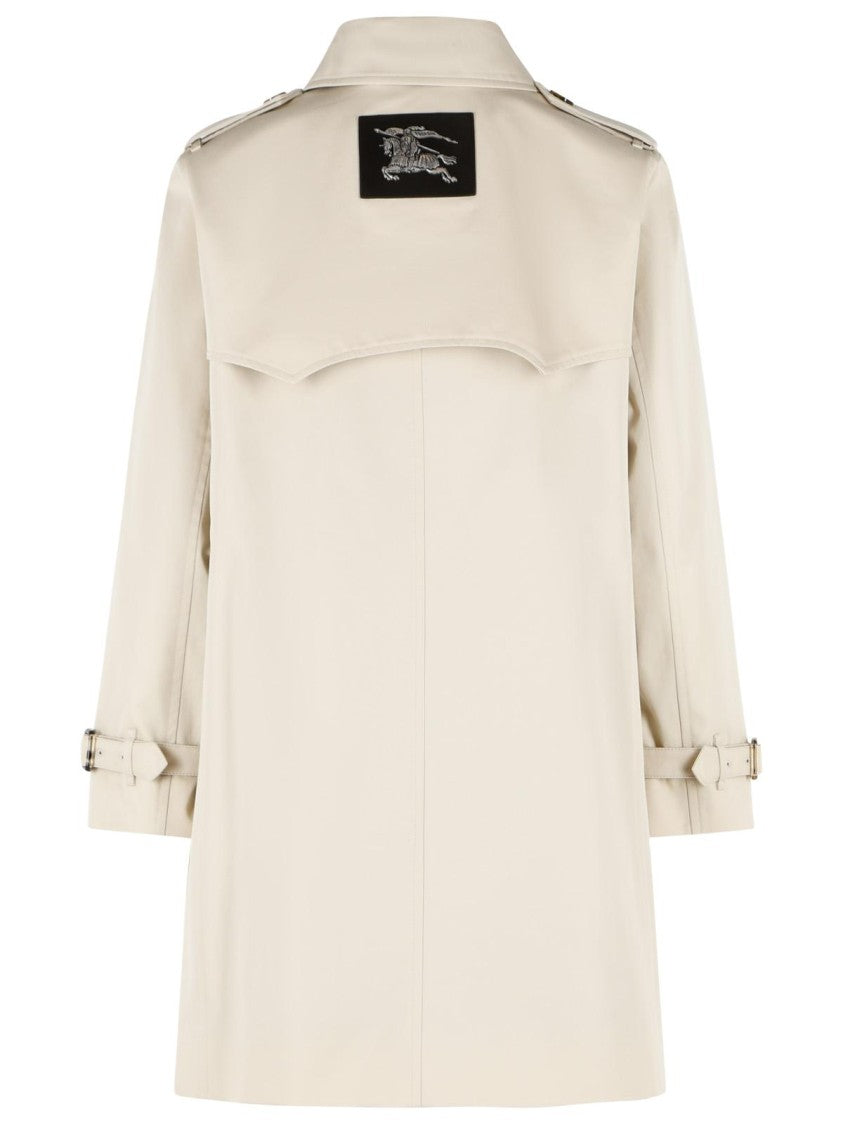 Burberry 'Summerside' Short Trench Coat In Beige Cotton Gabardine