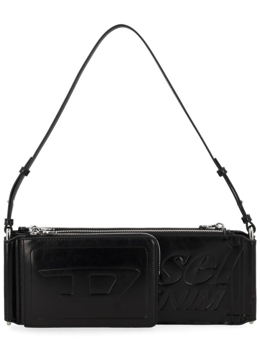 Diesel Flag-D Glossy Black Rectangular Bag