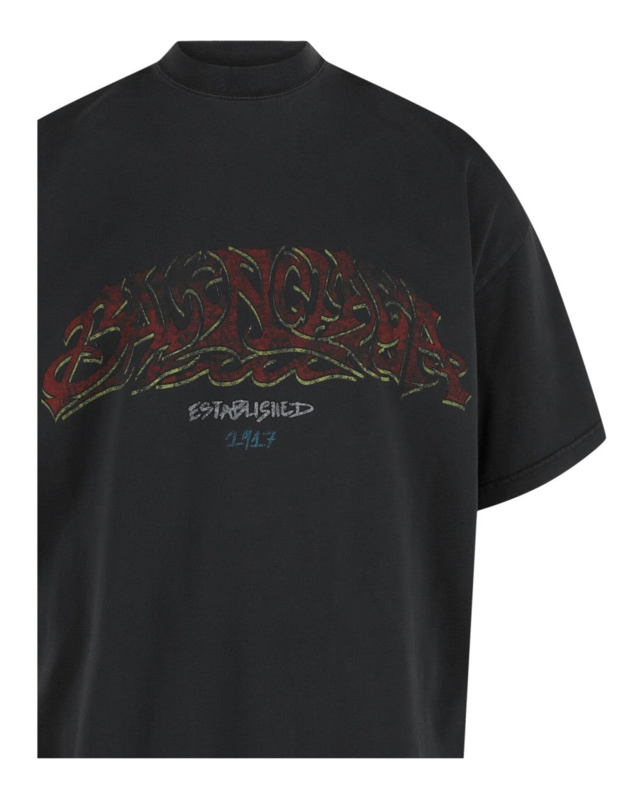 Balenciaga Offshore Logo Print Oversized T-Shirt