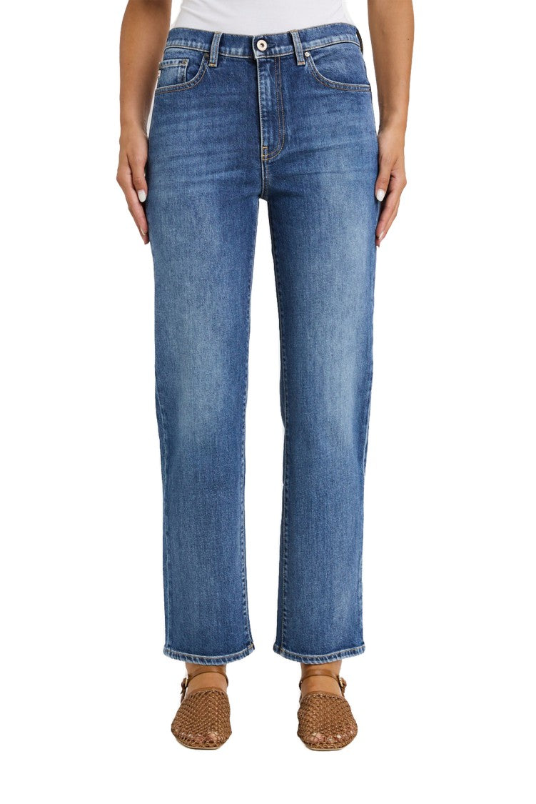 Ag Medium Blue Brinley Straight Jeans