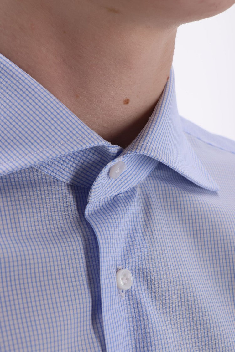 Borriello Micro Check Cotton Tailored Shirt